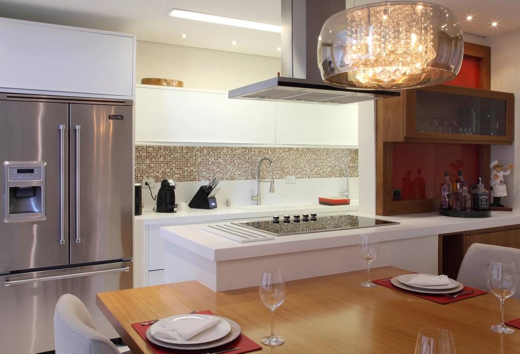 Kitchen with pendant lighting